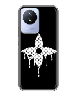 Чехол для Vivo Y02 с картинкой «Цветочная монограмма»