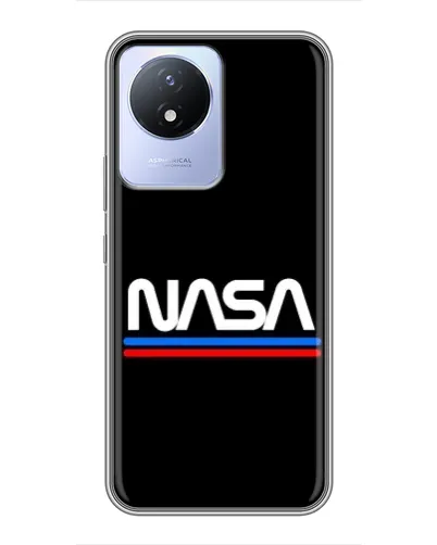 Чехол для Vivo Y02 с картинкой «NASA — классика Red Blue» Чехол для Vivo Y02 с картинкой «NASA — классика Red Blue»