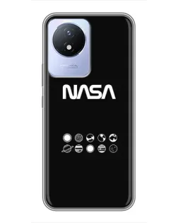 Чехол для Vivo Y02 с картинкой «NASA — технический принт»