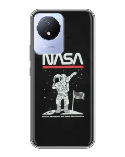 Чехол для Vivo Y02 с картинкой «NASA — шагаем по Луне» Чехол для Vivo Y02 с картинкой «NASA — шагаем по Луне»