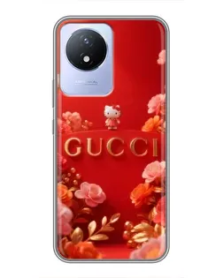 Чехол для Vivo Y02 с картинкой «Gucci — золотой сад»