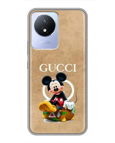 Чехол для Vivo Y02 с картинкой «Микки Маус Gucci — крафт»
