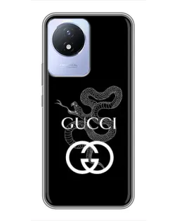 Чехол для Vivo Y02 с картинкой «Gucci — серебряная змея»