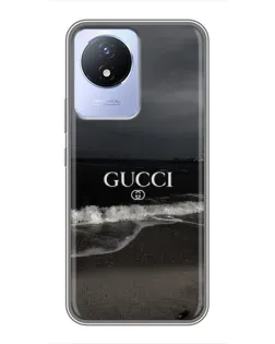 Чехол для Vivo Y02 с картинкой «Gucci — морской прибой»