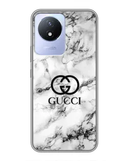 Чехол для Vivo Y02 с картинкой «Gucci — мраморный шик»