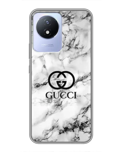 Чехол для Vivo Y02 с картинкой «Gucci — мраморный шик»