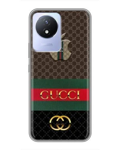 Чехол для Vivo Y02 с картинкой «Gucci — брендированный десерт»