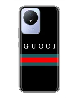 Чехол для Vivo Y02 с картинкой «Gucci — красный пояс»