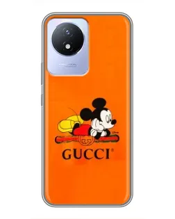 Чохол для Vivo Y02 з картинкою «Міккі Маус Gucci — помаранч» Чохол для Vivo Y02 з картинкою «Міккі Маус Gucci — помаранч»