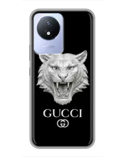 Чохол для Vivo Y02 з картинкою «Gucci — срібний лев» Чохол для Vivo Y02 з картинкою «Gucci — срібний лев»