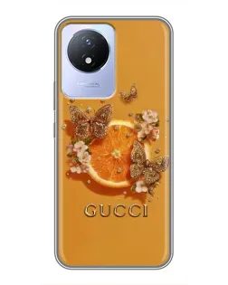 Чохол для Vivo Y02 з картинкою «Gucci — золоті метелики» Чохол для Vivo Y02 з картинкою «Gucci — золоті метелики»