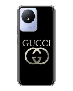 Чохол для Vivo Y02 з картинкою «Gucci — золото на чорному» Чохол для Vivo Y02 з картинкою «Gucci — золото на чорному»