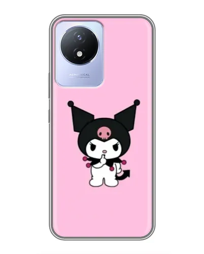 Чехол для Vivo Y02 с картинкой «Kuromi — розовая нежность»