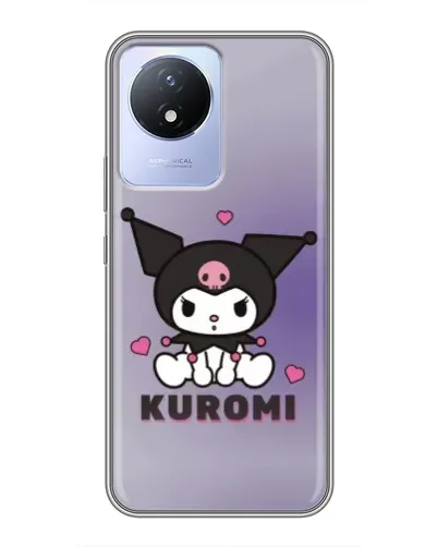 Чехол для Vivo Y02 с картинкой «Kuromi — фиолетовый арт»
