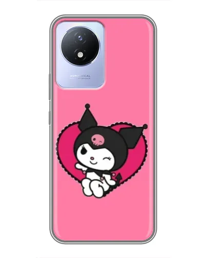 Чехол для Vivo Y02 с картинкой «Kuromi — любовь в сердце»