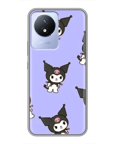 Чехол для Vivo Y02 с картинкой «Паттерн с Kuromi»