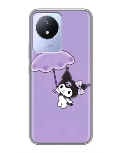 Чехол для Vivo Y02 с картинкой «Kuromi с зонтиком» Чехол для Vivo Y02 с картинкой «Kuromi с зонтиком»