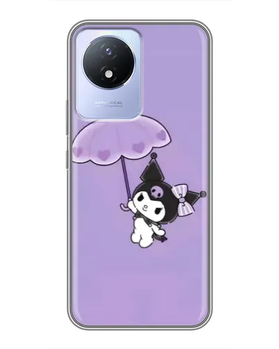 Чехол для Vivo Y02 с картинкой «Kuromi с зонтиком»
