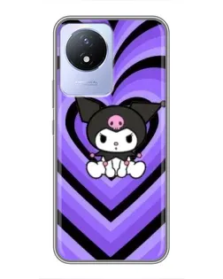 Чехол для Vivo Y02 с картинкой «Kuromi и фиолетовые сердца» Чехол для Vivo Y02 с картинкой «Kuromi и фиолетовые сердца»