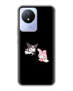 Чехол для Vivo Y02 с картинкой «My Melody и Kuromi» Чехол для Vivo Y02 с картинкой «My Melody и Kuromi»