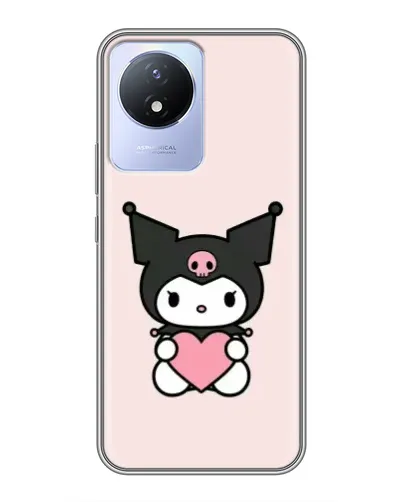 Чехол для Vivo Y02 с картинкой «Kuromi и сердце»