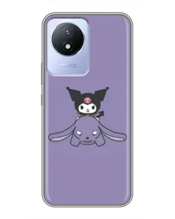 Чехол для Vivo Y02 с картинкой «Kuromi на лиловом фоне» Чехол для Vivo Y02 с картинкой «Kuromi на лиловом фоне»