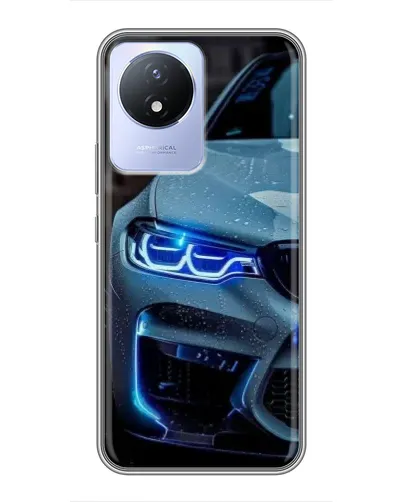 Чехол для Vivo Y02 с картинкой «Взгляд BMW с синими фарами» Чехол для Vivo Y02 с картинкой «Взгляд BMW с синими фарами»