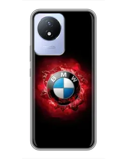 Чехол для Vivo Y02 с картинкой «Логотип BMW — вспышка»