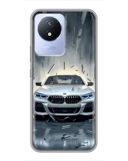 Чехол для Vivo Y02 с картинкой «BMW в свете фар»