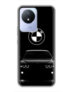 Чехол для Vivo Y02 с картинкой «BMW — взгляд из темноты»