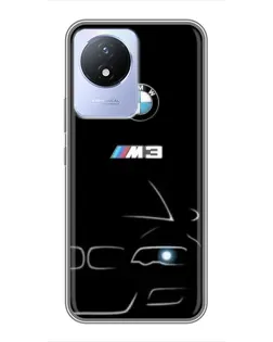 Чехол для Vivo Y02 с картинкой «Минималистичный принт BMW M3»