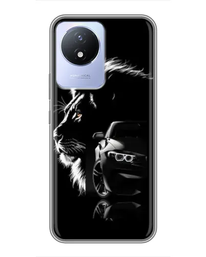 Чехол для Vivo Y02 с картинкой «BMW и лев» Чехол для Vivo Y02 с картинкой «BMW и лев»