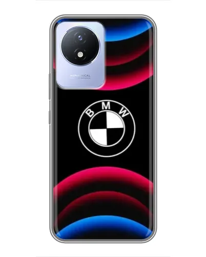 Чехол для Vivo Y02 с картинкой «Логотип BMW и неоновые дуги» Чехол для Vivo Y02 с картинкой «Логотип BMW и неоновые дуги»