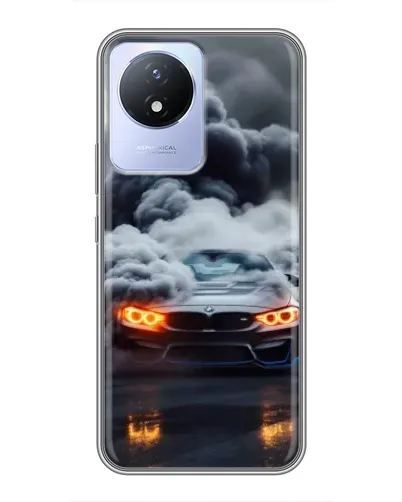 Чехол для Vivo Y02 с картинкой «BMW в дыму» Чехол для Vivo Y02 с картинкой «BMW в дыму»
