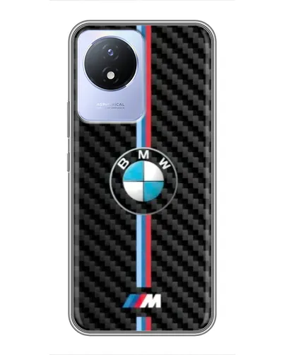 Чехол для Vivo Y02 с картинкой «Эмблема BMW и карбон» Чехол для Vivo Y02 с картинкой «Эмблема BMW и карбон»