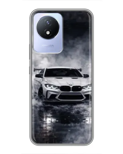 Чехол для Vivo Y02 с картинкой «BMW сквозь туман» Чехол для Vivo Y02 с картинкой «BMW сквозь туман»