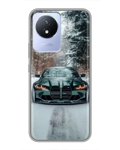 Чехол для Vivo Y02 с картинкой «BMW в зимнем лесу» Чехол для Vivo Y02 с картинкой «BMW в зимнем лесу»