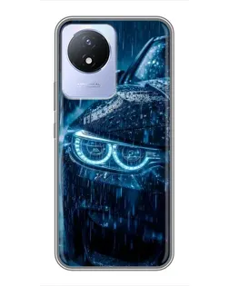 Чехол для Vivo Y02 с картинкой «BMW под дождем»