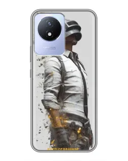 Чехол для Vivo Y02 с картинкой «PUBG — боец в пыли»