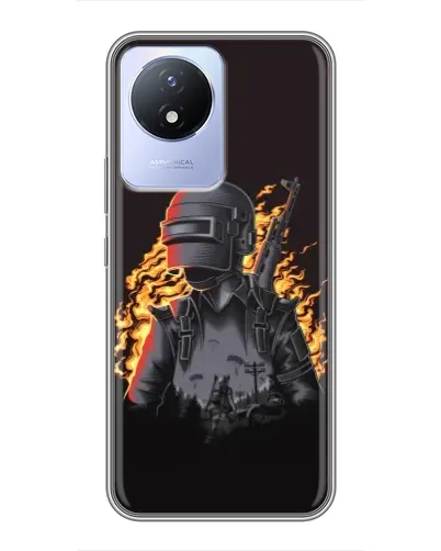 Чехол для Vivo Y02 с картинкой «PUBG — огненный силуэт» Чехол для Vivo Y02 с картинкой «PUBG — огненный силуэт»