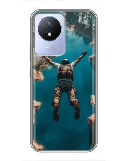Чехол для Vivo Y02 с картинкой «PUBG — свободное падение»