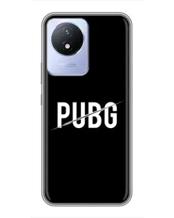 Чехол для Vivo Y02 с картинкой «PUBG — белый логотип»