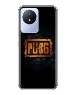 Чехол для Vivo Y02 с картинкой «PUBG — золотой логотип»