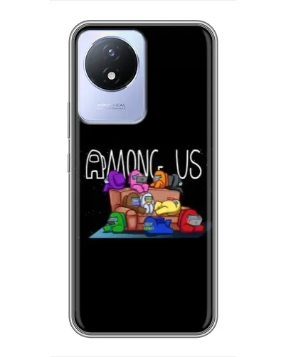 Чехол для Vivo Y02 с картинкой «Логотип Among Us»