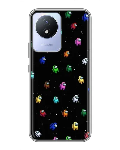 Чехол для Vivo Y02 с картинкой «Экипаж Among Us»
