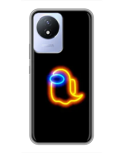 Чехол для Vivo Y02 с картинкой «Among Us неоновое сияние»