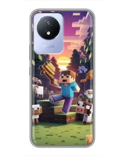 Чохол для Vivo Y02 з картинкою «Стів на фермі» Чохол для Vivo Y02 з картинкою «Стів на фермі»