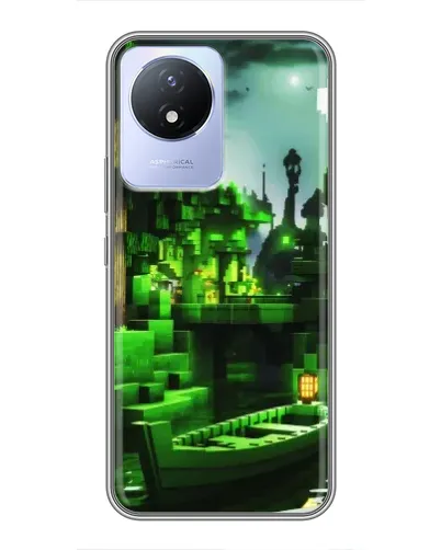 Чехол для Vivo Y02 с картинкой «Minecraft лесной пейзаж»