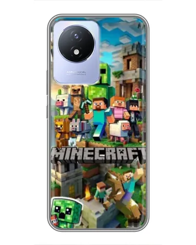 Чехол для Vivo Y02 с картинкой «Замок Minecraft»