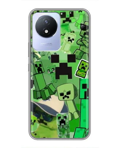 Чехол для Vivo Y02 с картинкой «Криперы Minecraft»
